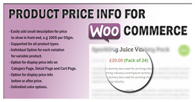 Informations sur le prix du produit pour WooCommerce 