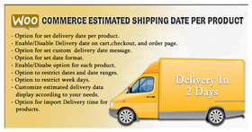 WooCommerce Estimated Shipping Date Per Product