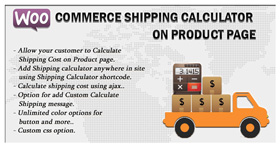 Calculadora de envío de Woocommerce en la página del producto 
