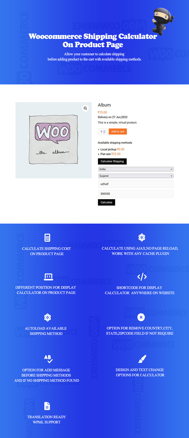 Woocommerce Shipping Calculator On Product Page  - Details